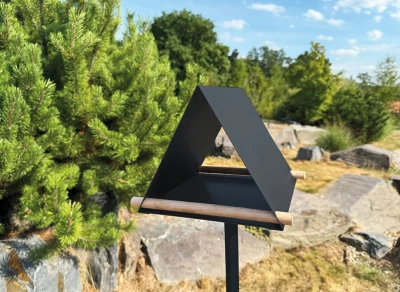CORGARDEN nerezový antracitový 120 cm stojan na ptačí krmítka