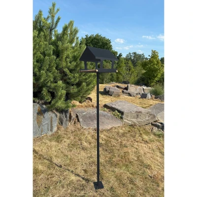 CORGARDEN nerezový antracitový 120 cm stojan na ptačí krmítka