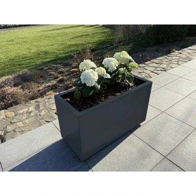 CORGARDEN Tall 40 x 90 x 50 cm antracitový nerezový vysoký zahradní květináč