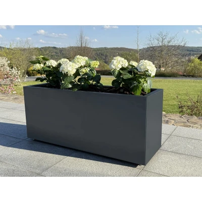 CORGARDEN Tall antracitový nerezový 40 x 120 x 50 cm vysoký zahradní květináč
