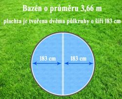 Cornisun kruh 360-366 cm půlený - solární plachta