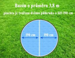 Cornisun kruh 380 cm půlený - solární plachta