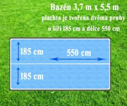 Cornisun obdelník 3,7 x 5,5 m (2 nesvařené pruhy) - solární plachta