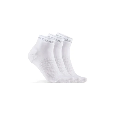 Craft CORE Dry Mid 3-pack 1910637 ponožky - bílá (900000)