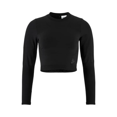 Craft ADV Tone Seamless Cropped LS dámský top - černá (999000) Craft ADV Tone Seamless Cropped LS dámský top - černá (999000)