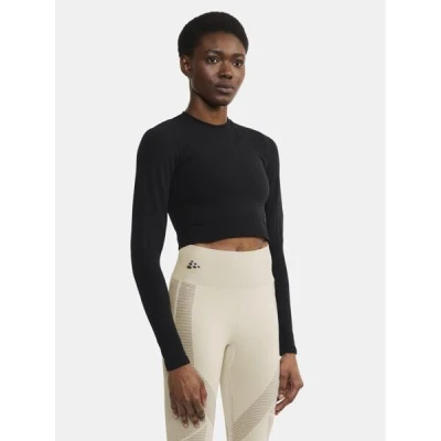 Craft ADV Tone Seamless Cropped LS dámský top - černá (999000)