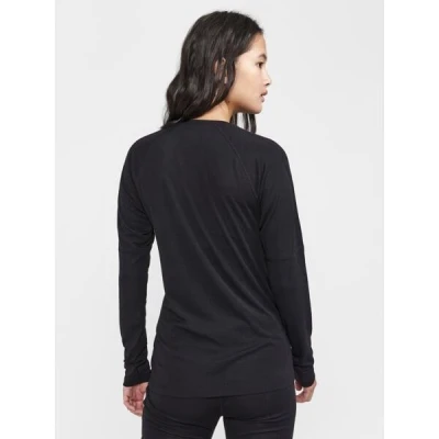 CRAFT ADV Wool Merino RN LS W 1913758 dámske tričko - čierna (999000)