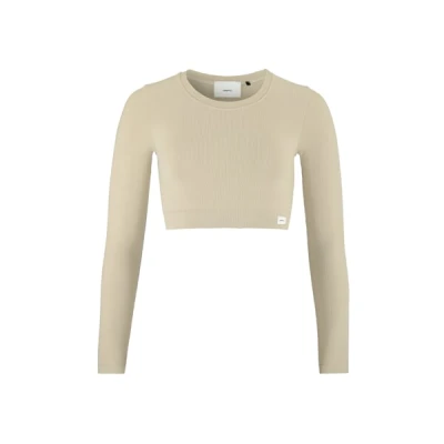 CRAFT Collective Rib Cropped LS W 1916014 dámský top - hnědá (608000)