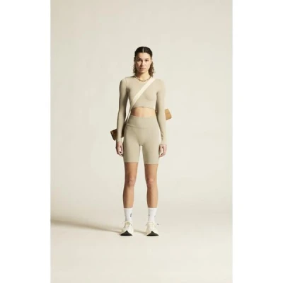 Craft Collective Rib Cropped LS W 1916014 dámský top - hnědá (608000)