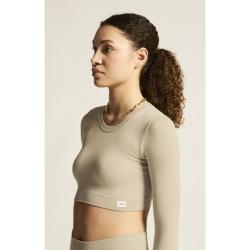 CRAFT Collective Rib Cropped LS W 1916014 dámský top - hnědá (608000)