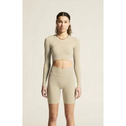 CRAFT Collective Rib Cropped LS W 1916014 dámský top - hnědá (608000)