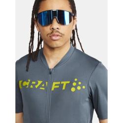 Craft CORE Endur Logo 1913167 pánský cyklodres POUZE L - modrošedá/ žluté logo (VÝPRODEJ)