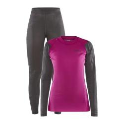 Craft CORE Warm Baselayer W 1909708 dámský set POUZE L - černá (VÝPRODEJ)