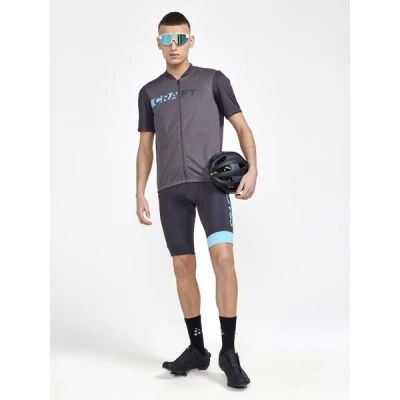 Craft Endur Bib C4 1910529 pánske cyklonohavice - tmavosivá so svetlomodrou (992327)