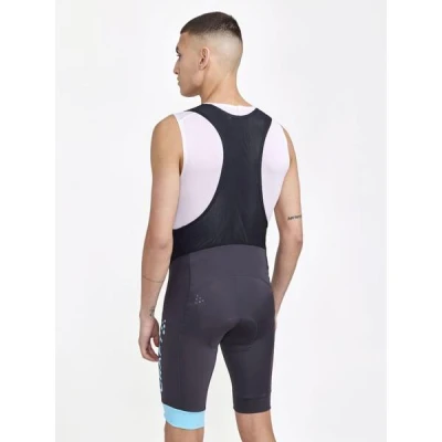 Craft Endur Bib C4 1910529 pánske cyklonohavice - tmavosivá so svetlomodrou (992327)