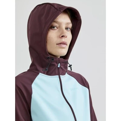 Craft Glide Hood W 1909567 dámská softshell bunda POUZE M - tmavě modrá s růžovou (VÝPRODEJ)