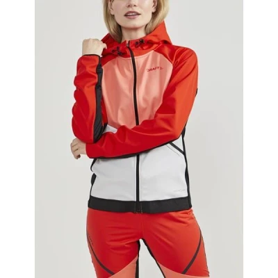 Craft Glide Hood W 1909567 dámská softshell bunda POUZE M - tmavě modrá s růžovou (VÝPRODEJ)