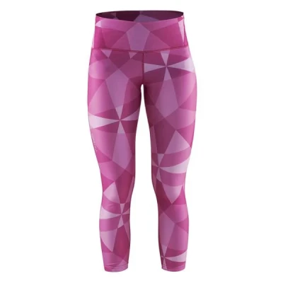 Craft Pure Print 7/8 1903589 růžový potisk dámské funkční kalhoty