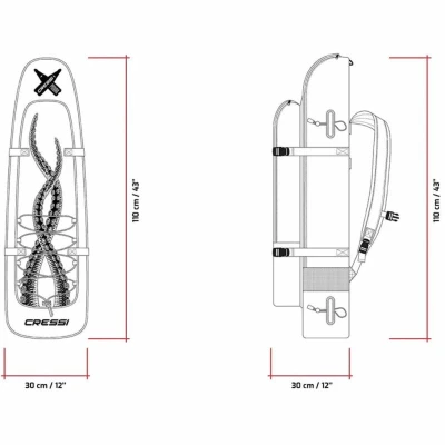 Cressi Batoh na freedivingové ploutve PIOVRA XL 112 x 30 x 30 cm