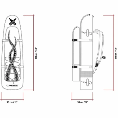 Cressi Batoh na freedivingové ploutve PIOVRA XL 112 x 30 x 30 cm