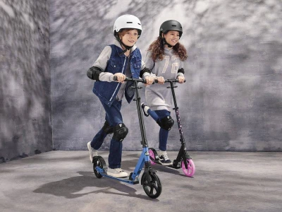 CRIVIT Koloběžka Big Wheel 8 modrá skládací s odpružením