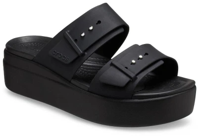 Crocs Brooklyn Buckle Low Wedge W black dámské sandály