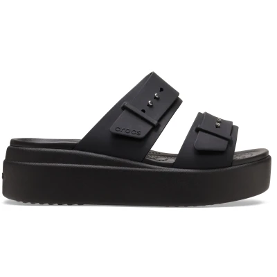 Crocs Brooklyn Buckle Low Wedge W black dámské sandály