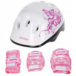 Croxer Silky Fibre pink sada chráničů a přilby POUZE M, chrániče S (VÝPRODEJ)