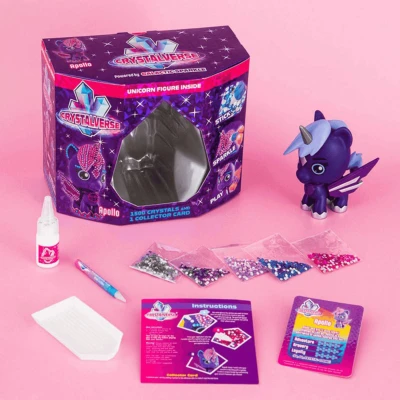 Crystalverse galaktický jednorožec kreativní set s krystaly ke zdobení 3 druhy