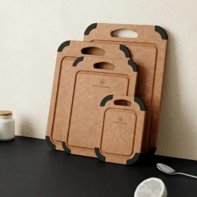 Cs Kochsysteme Kuchyňské prkénko s drážkou protiskluzové Lübeck 20 × 15 cm přírodní