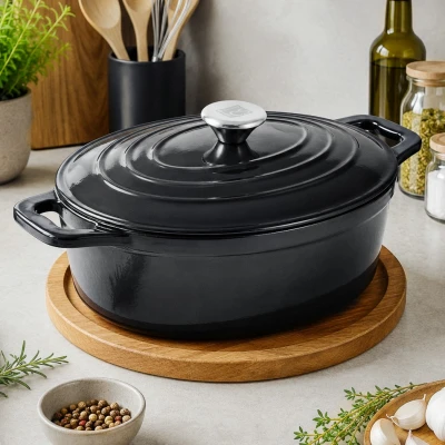 Cs Solingen Pekáč s poklicí litinový Xanten 36 x 22 cm černý