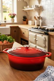Cs Solingen Pekáč s poklicí litinový Xanten 36 x 22 cm červený