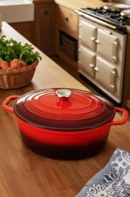 Cs Solingen Pekáč s poklicí litinový Xanten 36 x 22 cm červený