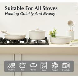 Cs Solingen Sada nádobí s nepřilnavým povrchem 17 ks BREEZE krémová