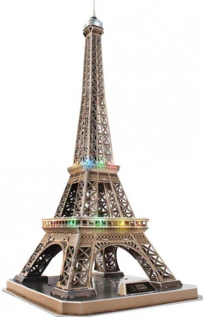 CUBICFUN Puzzle Eiffelova věž 3D model 84 dílků na baterie LED Světlo