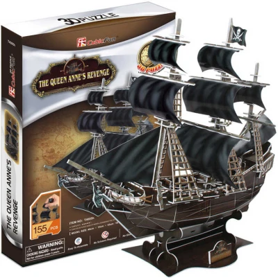 CUBICFUN Puzzle pirátská loď Queen Annes Revenge 3D model 155 dílků