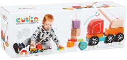 Cubika DŘEVO Baby Autojeřáb set s kostkami 10ks s magnetem pro miminko