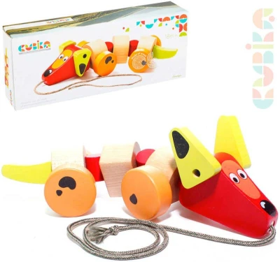 Cubika DŘEVO Baby Pejsek tahací na kolečkách (dřevěná hračka) Cubika DŘEVO Baby Pejsek tahací na kolečkách (dřevěná hračka)