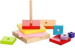 Cubika DŘEVO Baby Pyramida duhová navlékací stavebnice set 9 dílků