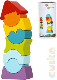 Cubika DŘEVO Baby stavebnice Věž balanční set 8 dílků kostky pro miminko Cubika DŘEVO Baby stavebnice Věž balanční set 8 dílků kostky pro miminko