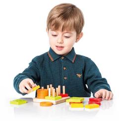 Cubika DŘEVO Baby Třídíme tvary IV 17 dílků navlékací skládačka