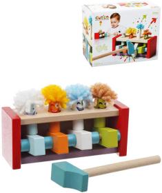 Cubika DŘEVO Baby zatloukačka vyskakovací klauni (dřevěná hračka)