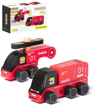 Cubika DŘEVO Hasiči set autíčko + vrtulník (dřevěná hračka) Cubika DŘEVO Hasiči set autíčko + vrtulník (dřevěná hračka)