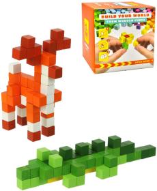 Cubika DŘEVO Pixel Utajené zvířátko různé druhy 64 dílků 3D (stavebnice)