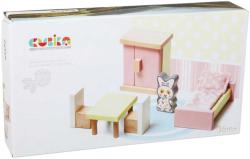 Cubika DŘEVO Pokojíček nábytek pro panenky s figurkou a magnetickými oblečky