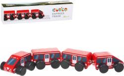 Cubika DŘEVO Vláček rychlík s magnety 4 dílky (dřevěná hračka)