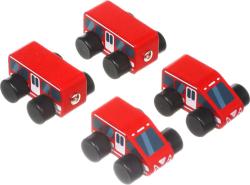 Cubika DŘEVO Vláček rychlík s magnety 4 dílky (dřevěná hračka)