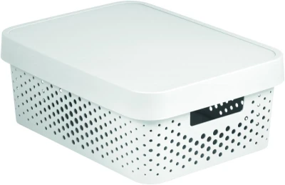 Curver Box Infinity Dots 11L s víkem bílý