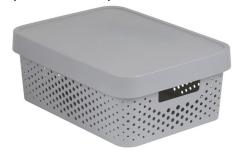 Curver Box Infinity Dots 11L s víkem světle šedý Curver Box Infinity Dots 11L s víkem světle šedý