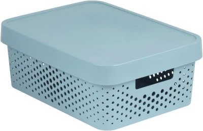 Curver Box Infinity Dots 11L s víkem světle šedý